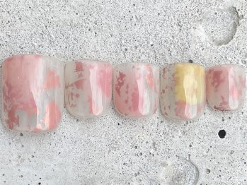 フリークネイル(FREAK Nail)/シンプルピンクホイルFOOT¥10000