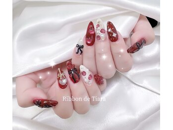 リボン ド ティアラ(Ribbon de Tiara)/冬のガーリーネイル♪