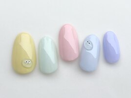 目玉　パステル　カラフルネイル