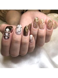 ブラウンニュアンスネイル