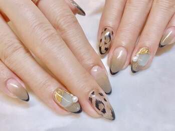 ネイルマジック 仙台一番町店(NAIL MAJIC)/ヒョウ柄モードフレンチ★オ-ダ-