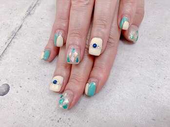 ネイル ビューティーマジック 葛西本店/ターコイズブルーネイル