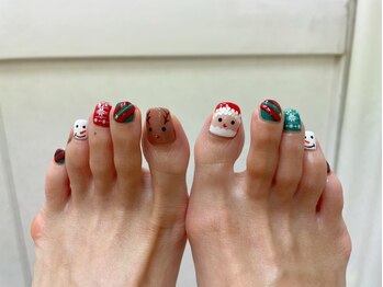 クリスマスフットネイル