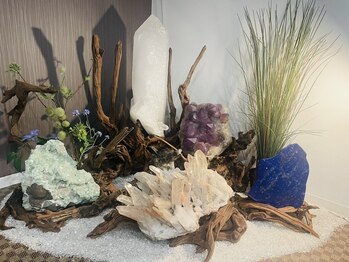 ラリマーブルー(Larimar blue)/流木とパワーストーンのアート☆