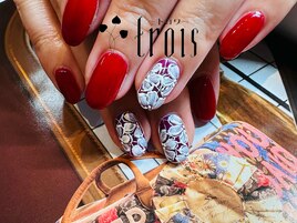 フラワーレースネイル