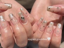 エマネイル プラス キハクヤ 梅田店(EmaNail+KIHAKUYA)/マグネットグラデーション