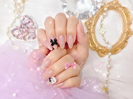 ラメグラデーション/リボン/韓国