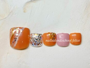 フェリーチェ(nail salon＆school felice)/フットネイル/定額制9900円/瑞江