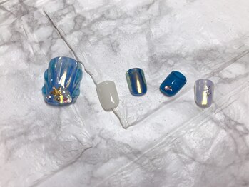 ネイルアンドアイラッシュサロン エスポアール(nail&eyelash salon espoir)/貝殻ネイル フット 75分コース