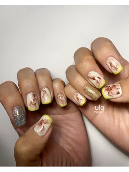 ウロネイルズ(ulo nails)/ピスタチオカラーフレンチ
