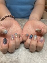 チアフル ネイルアンドアイラッシュ(cheerful)/ブルーとオーロラのニュアンス