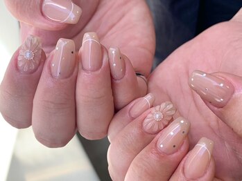 ネイルアヴァンス 京橋店(Nail AVANCE.)/ナチュラルぷっくりお花
