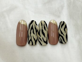 プルミエ ネイル(Premier Nail)/定額☆ゼブラ柄マット