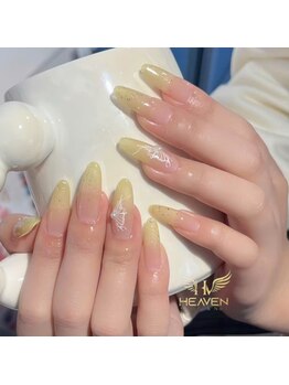 ヘブン ネイル 鶯谷(HEAVEN Nail)/Yellow Ombre Nails