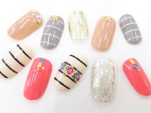 ネイルサロンクイール 宇都宮店(NAIL SALON QUILL)/ボーダー×ビジューネイル