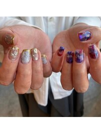 ニュアンスネイル　ちぐはぐ
