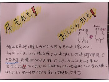 ヨガ アンド リラクゼーション からだの恵み 安城サロン/【骨盤底筋】お客様の口コミ