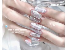 アロワ(Arowa)/水色&星ネイル