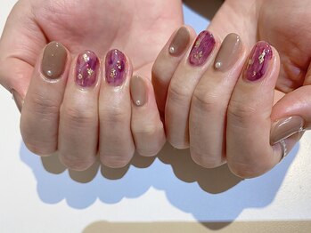 ネイルズ ララ(nails Lala)/パープルカラーでもやもや。