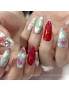埋めこみハートネイル♪
