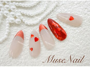 ミューズネイル(muse nail)/埋め込みハートネイル