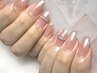 【sol nail no.1人気】パリジェンヌ風グロスミラーネイル¥8800