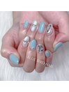 水色ネイル