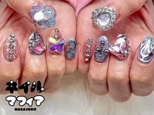 ネイルマフィア 原宿(NAIL MAFIA)/キラキラパーツ盛りネイル