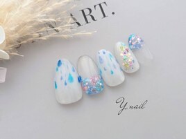 雨のしずくネイル