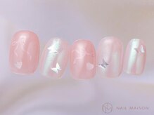 ネイルメゾン 渋谷店(NAIL MAISON)/リボン蝶々オーロラピンク￥6500