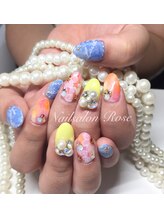 ネイルサロン ローズ(Rose)/お花、デニムネイル