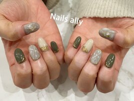 大理石×ニュアンスネイル