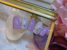 こはるびより/紫小花ネイル