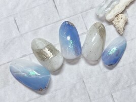 夏　ミラー　ニュアンスネイル