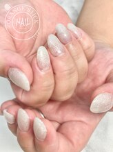 オレンジスティック/乳白色ラメ☆スカルプ　cw tw