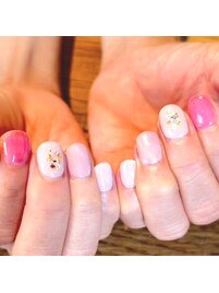 ピンクネイル/マグネット/クリア