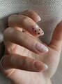 ラジット(L'AJITTO)&nbsp;デザインネイルレース×マットマットで女性らしすぎずオシャレに