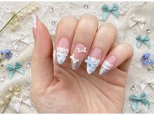 リネイル(RE:NaiL)/リボン×レースガーリーネイル