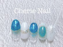 シェリーネイル(Cherie Nail)/透け感マグネットミラーネイル♪