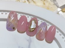 グリッター(GLITTER)/春ニュアンスネイル