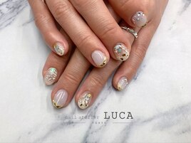 W-410 大人ガラスフレンチネイル