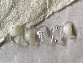 アイネイルズ 梅田店(I nails)/もやもやリボンアート