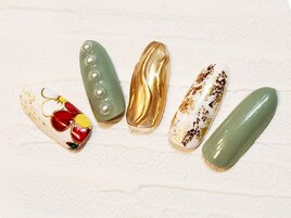 お正月ネイル￥6480