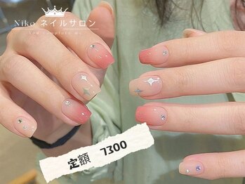 ニコ 上野店(Niko)/ハートネイル◎スカルプ長さだし
