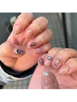 ラテ(latte.)/クリアネイル　ビジューネイル