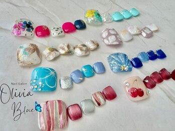 オリビアブルー(Olivia Blue)/フットネイルデザイン