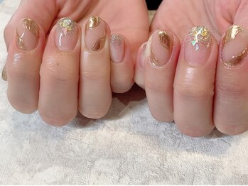 ミラネイル(Mila nail)/ヌーディー＊ゴールド