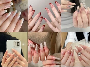 カカネイルズ(Kaka nails)の写真/高い技術力で”持ち込みデザイン”も必ずお好みに仕上げます!★90分アートコース☆パーツ付け放題¥7500♪