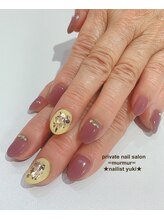 プライベート ネイルサロン マーマ(murmur)/ワンポイントイエローデザイン