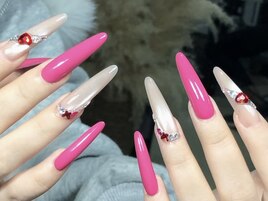 長さ出しコーラルピンクデザイン